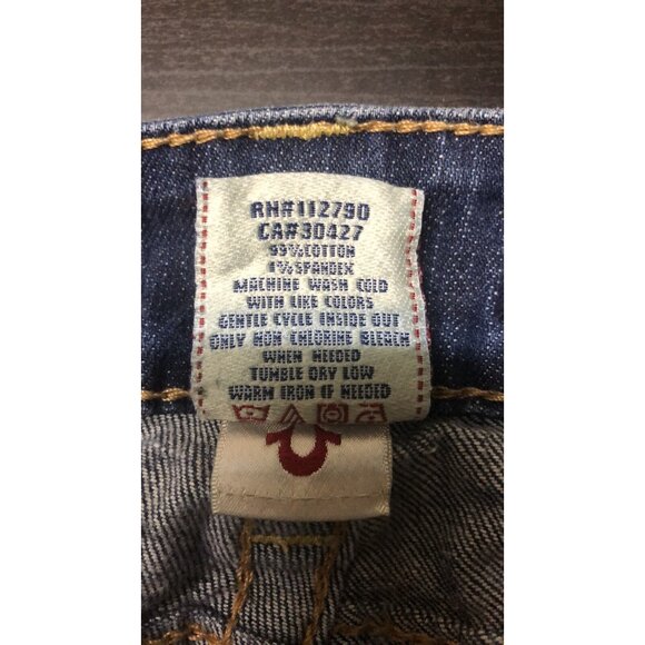 True Religion World Tour Woman Billy 26x32 Dark Wash Straight Low Rise - Picture 5 of 7